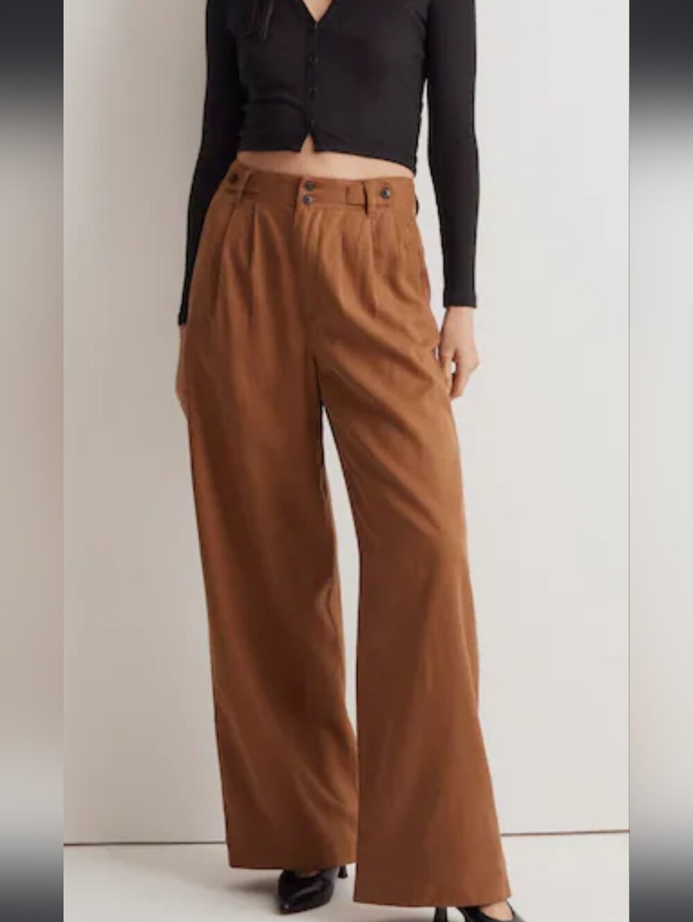 Madewell Wide-Leg Harlow Pants in Acorn. Size 16 Petite - Picture 4 of 5